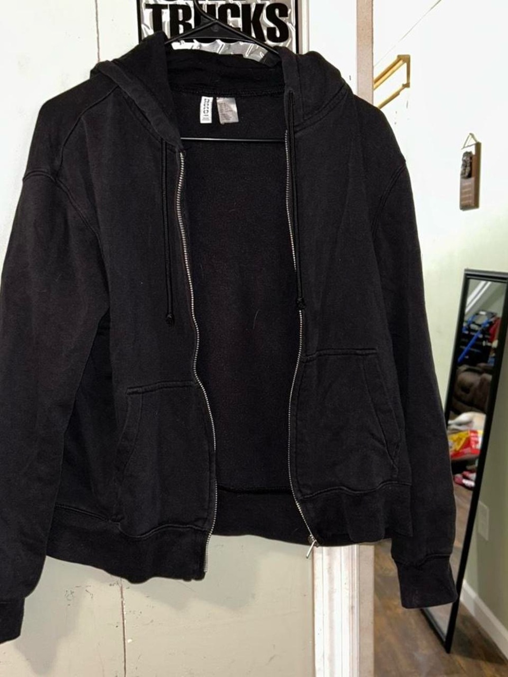 Divided Black Zip-Up Hooded Bomber Jacket